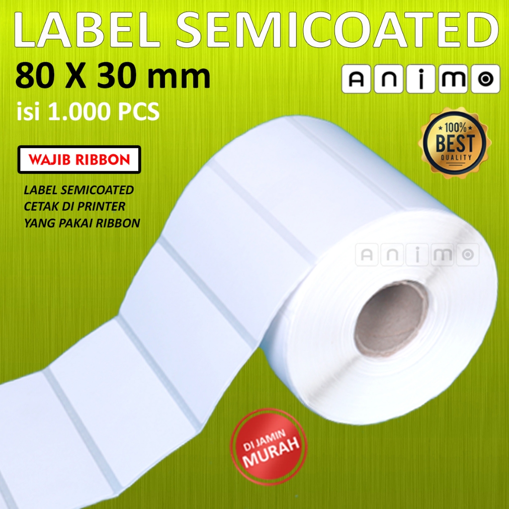 

MilL Label Semicoated 80 x 30 MM Isi 1.000 PCS - Label Barcode Semicoated 80x30 MM - Stiker