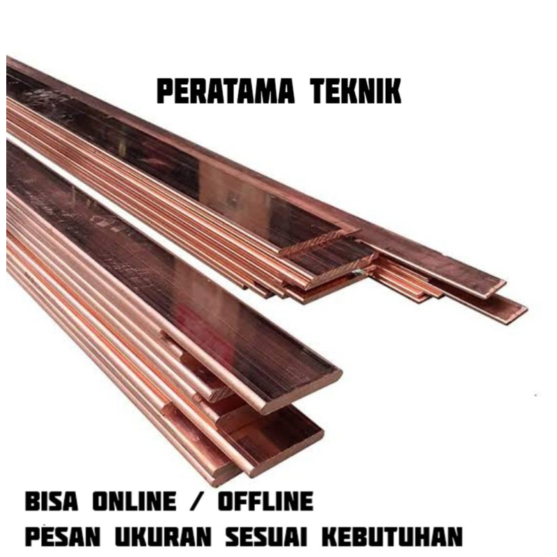 Plat Strip Busbar Tembaga 5mm X 50mm X 300mm Plat Tembaga / Tembaga busbar / tembaga strip / plat te