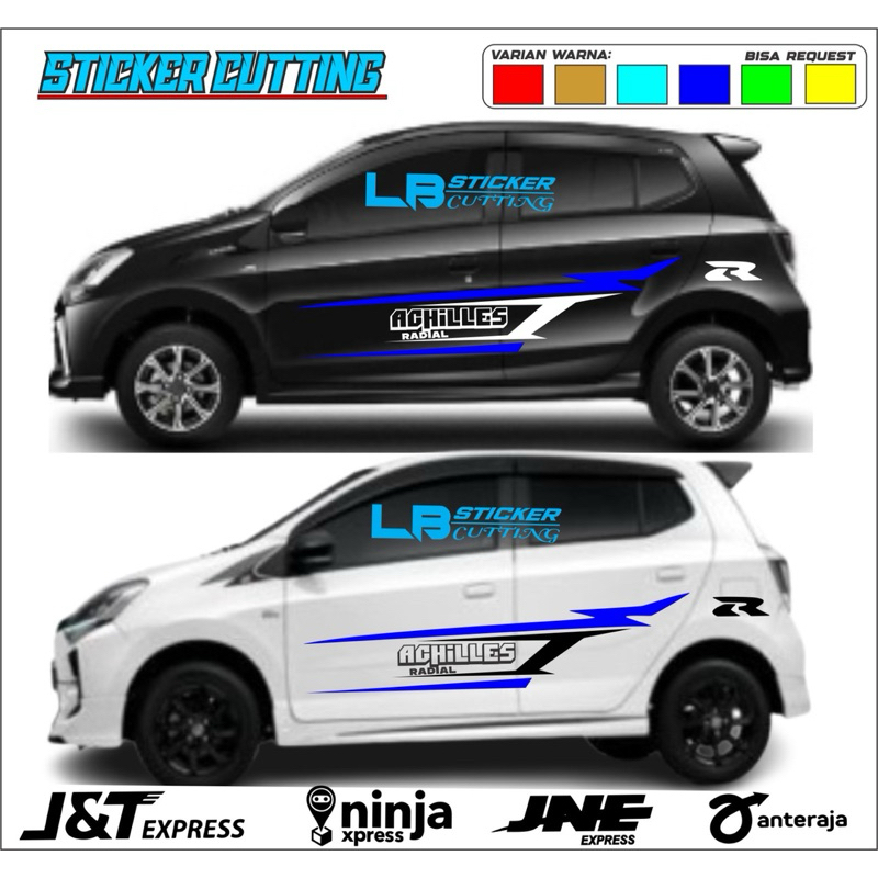 STIKER MOBIL AGYA AYLA BRIO JAZZ NEW CUTTING STICKER. stiker Lis bodi Agya Aya