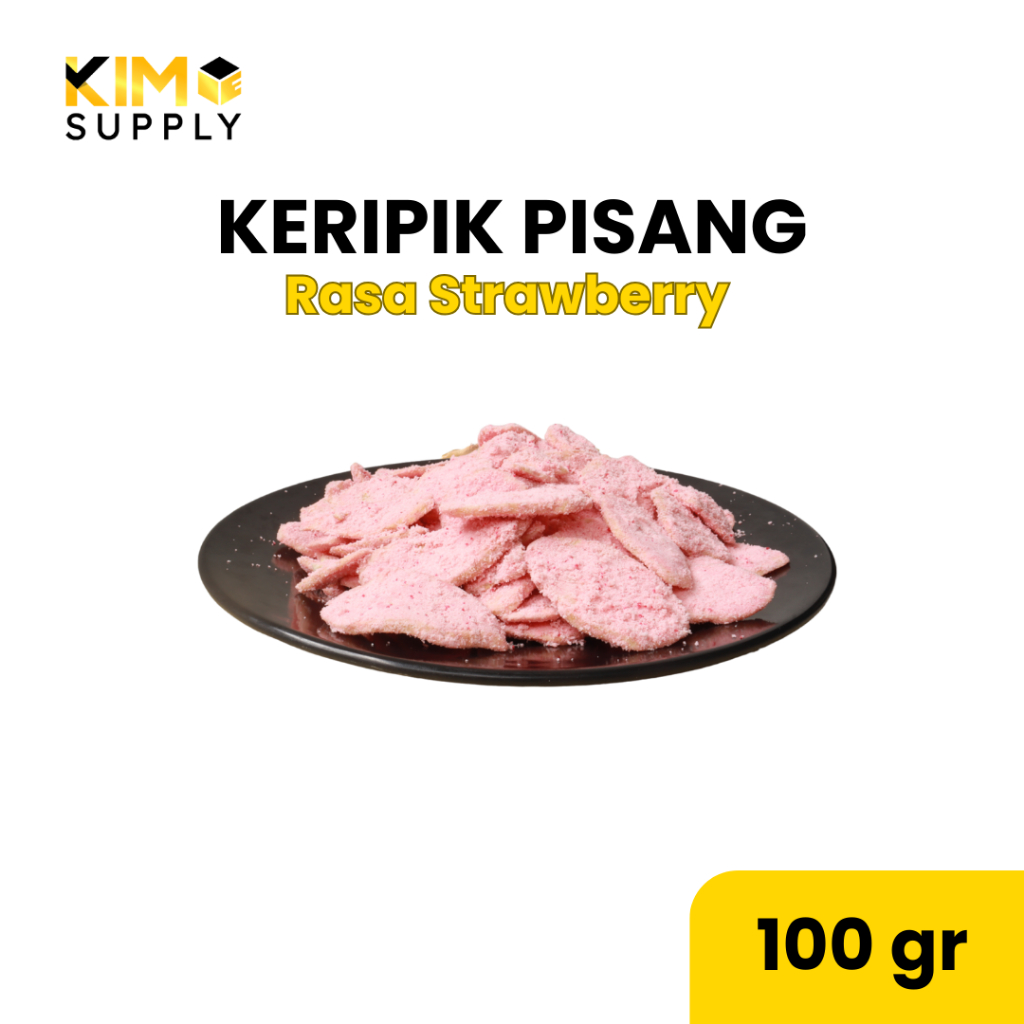 

KERIPIK PISANG STRAWBERRY (100GR) snack cemilan makanan manis kekinian