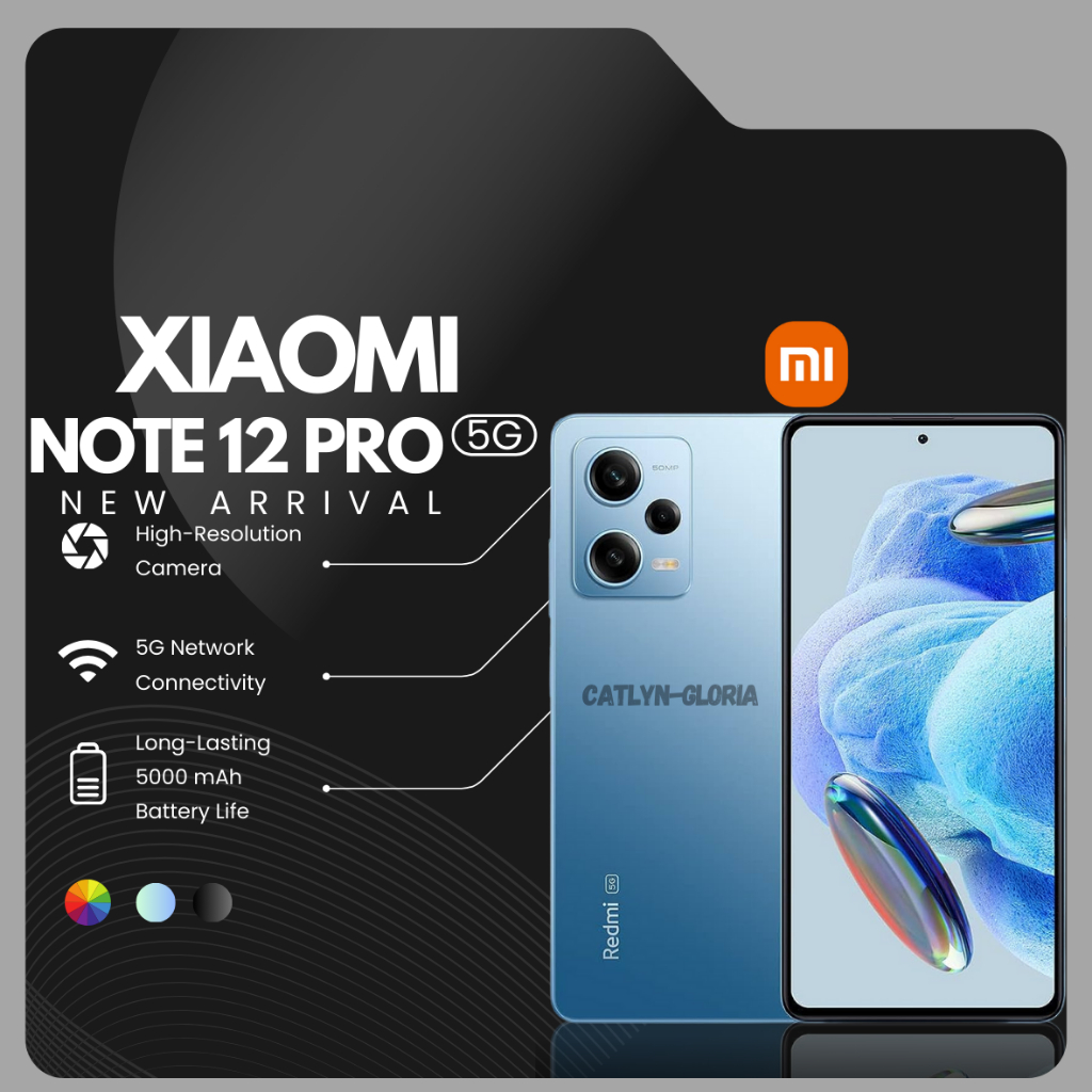 Redmi Note 12 Pro 5G AMOLED 8/256 GB Corning Gorilla Glass 5 Garansi Resmi 5000 mAh