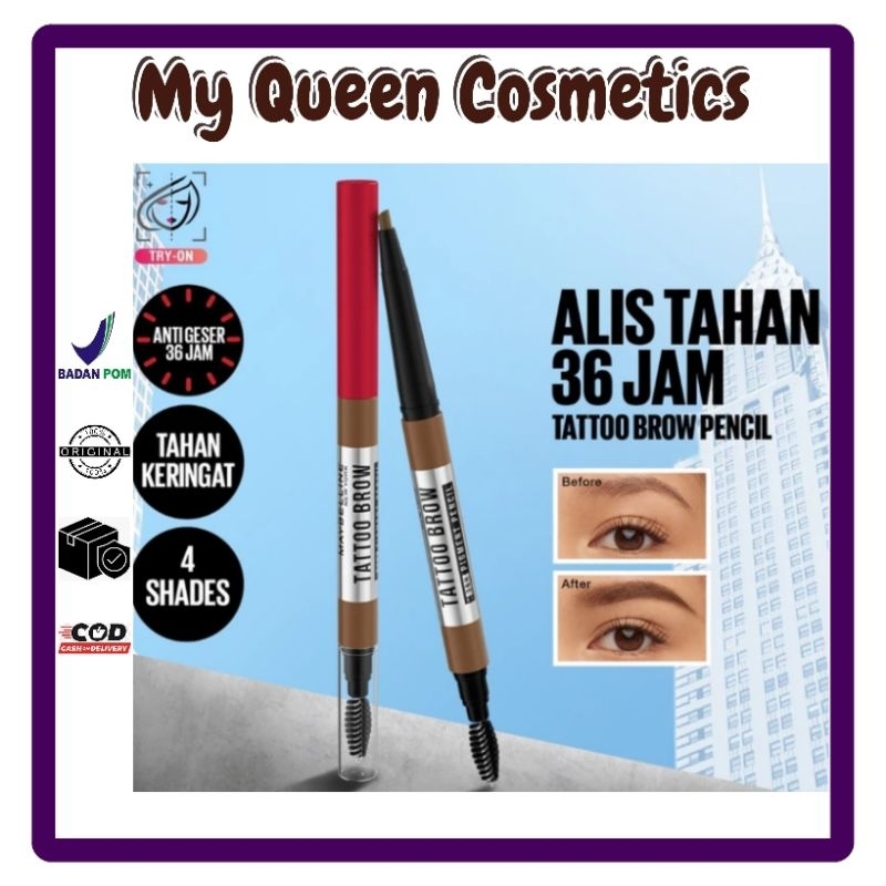 MAYBELLINE Tatto Brow - Pensil Alis Coklat Pigmented Tahan Lama