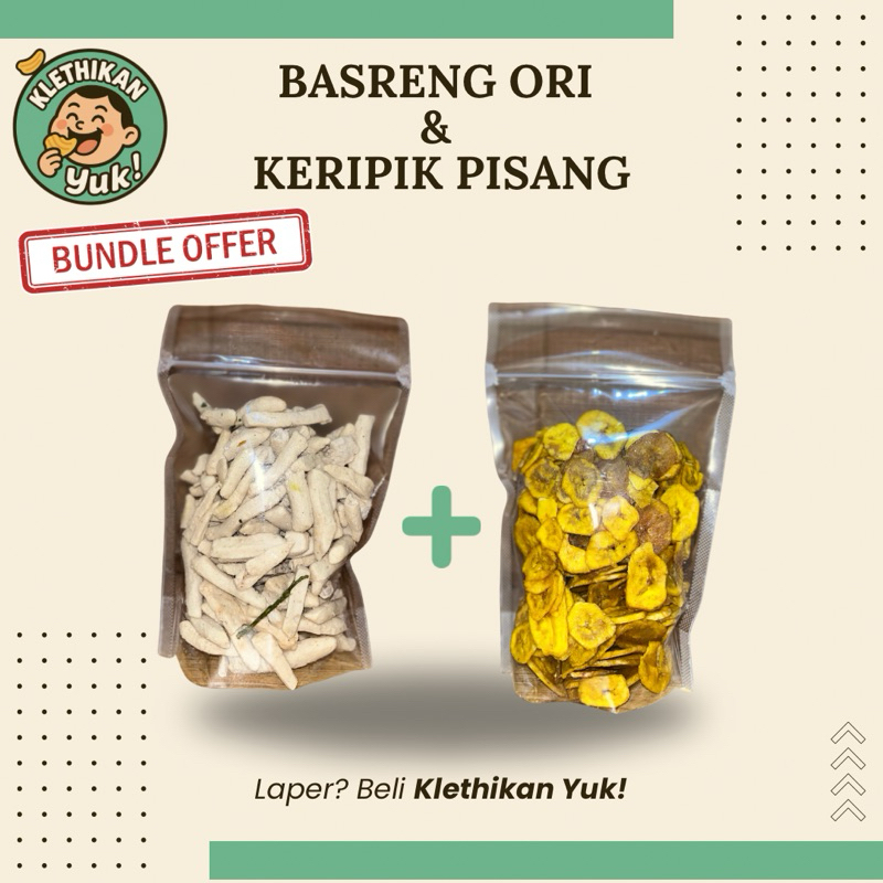 

[PAKET HEMAT] Basreng Ori 200gr + Keripik Pisang Manis 250gr