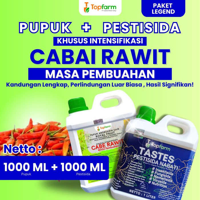 Pupuk Topfarm / Pupuk Cabe Rawit Pembuahan Terbaik / Pupuk Pembuahan  Cabe Rawit / Pupuk Masa Genera