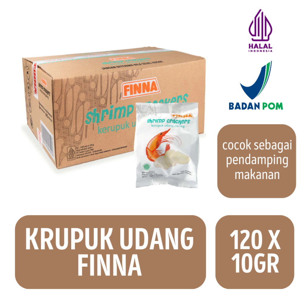 

FINNA Kerupuk Udang Goreng Matang Siap Makan [DUS ISI 120PCS]