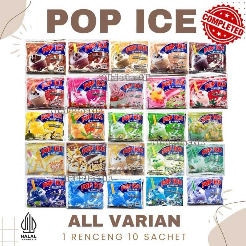 

Pop Ice Renceng Ice Gel Pack, All Varian Rasa 1 Renceng 10 sachet Termurah, Kemasan Renceng