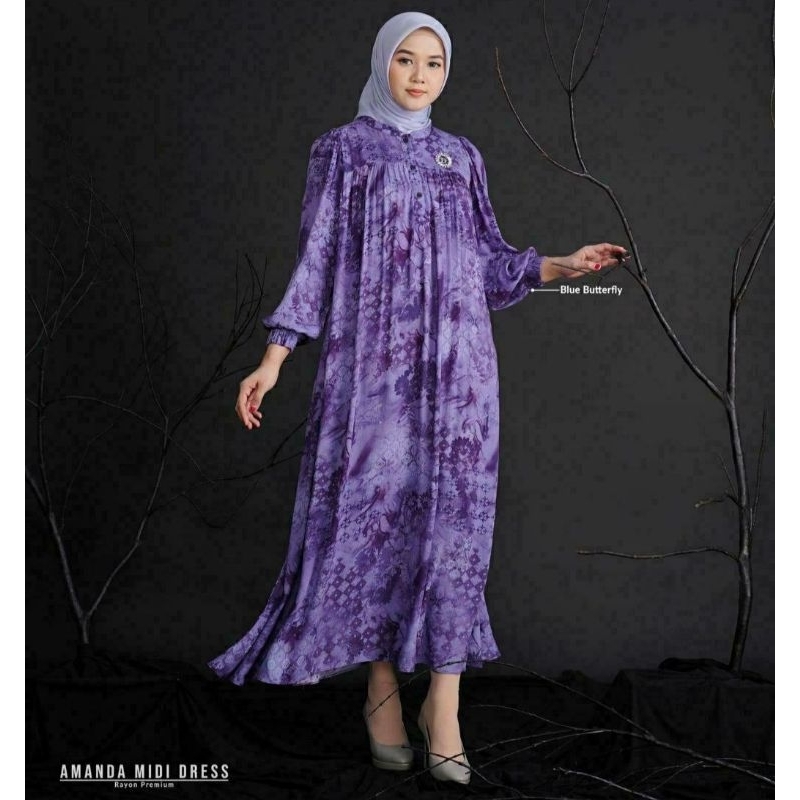 Amanda Midi Dress Ori by Nadheera Luxury