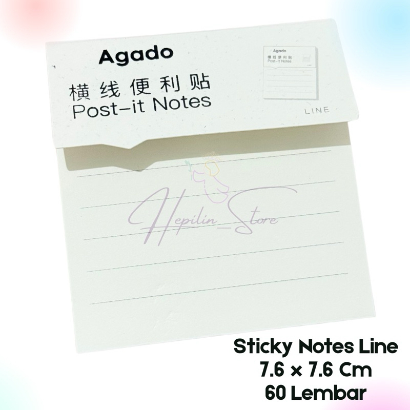

Post it Notes Kantor Putih Polos Bergaris / Sticky Notes Persegi Office