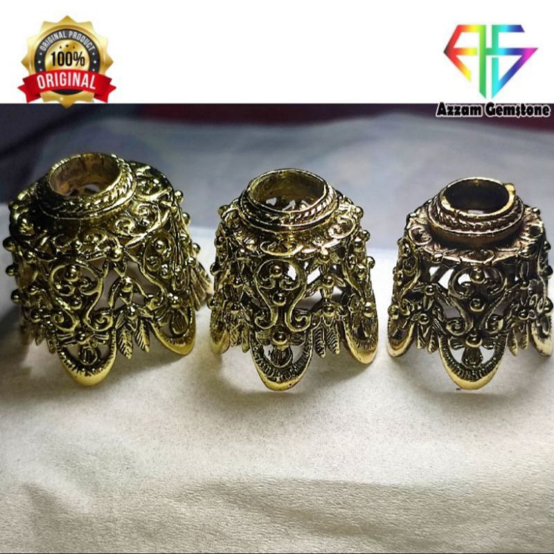 Cincin Ring Mendak Tajong Melayu Besar Logam Kuningan Coin