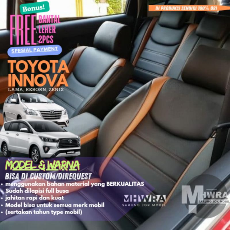 ready sarung jok mobil innova fullset 3 baris bahan MBtech (premium)