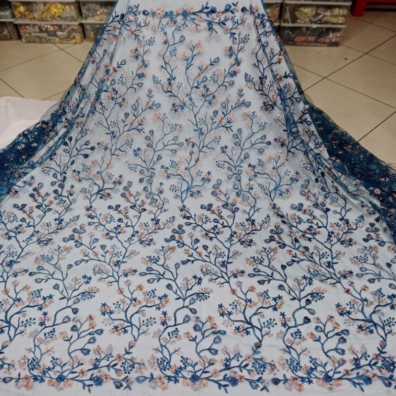 Bahan/Kain Tille Valentine Bordir