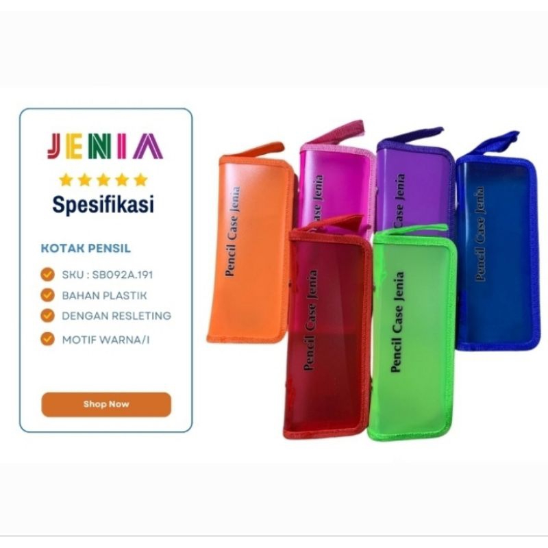 

Kotak Pensil Resleting Plastik Jenia
