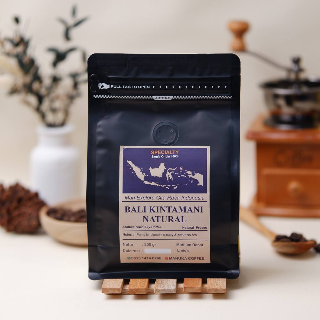 

Kopi Arabika Bali Kintamani Natural Process 200g - Biji / Bubuk Kopi Manuka Coffee Roasted Beans