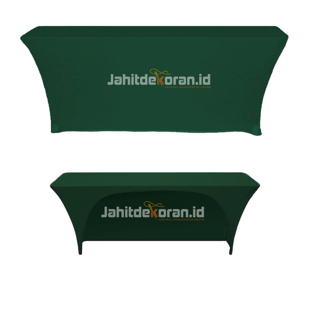 Cover Meja Ketat IBM | Cover Meja Ketat Oblong | Strech Table Cover Open Back