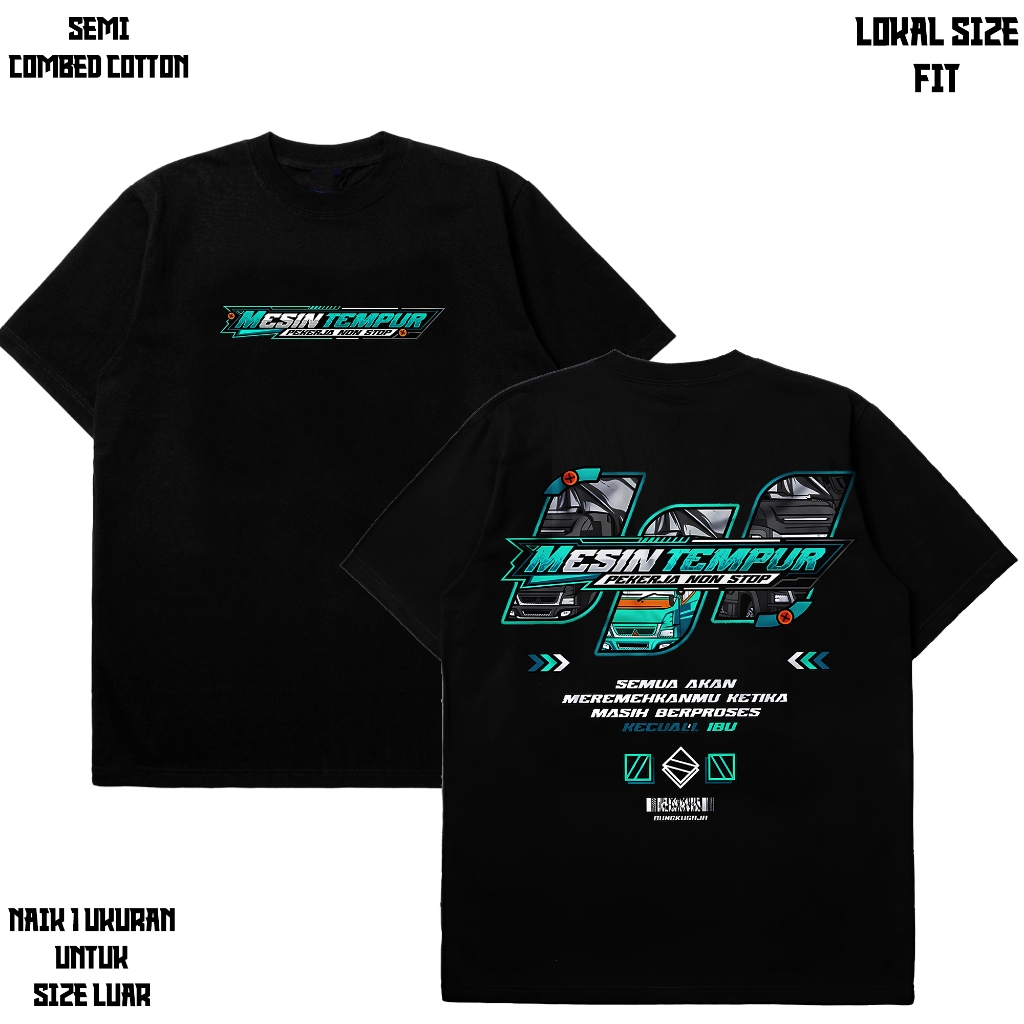 Singgasana.Langit Kaos Keren Motif Mesin Tempur - Semi combed Premium Sablon DTF