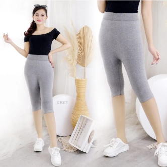 LEGGING PENDEK 3/4 KAOS HOTPANTS IMPORT WANITA / HIGHWAIST IMPORT / LEGGING KAOS PENDEK / LEGGING MU