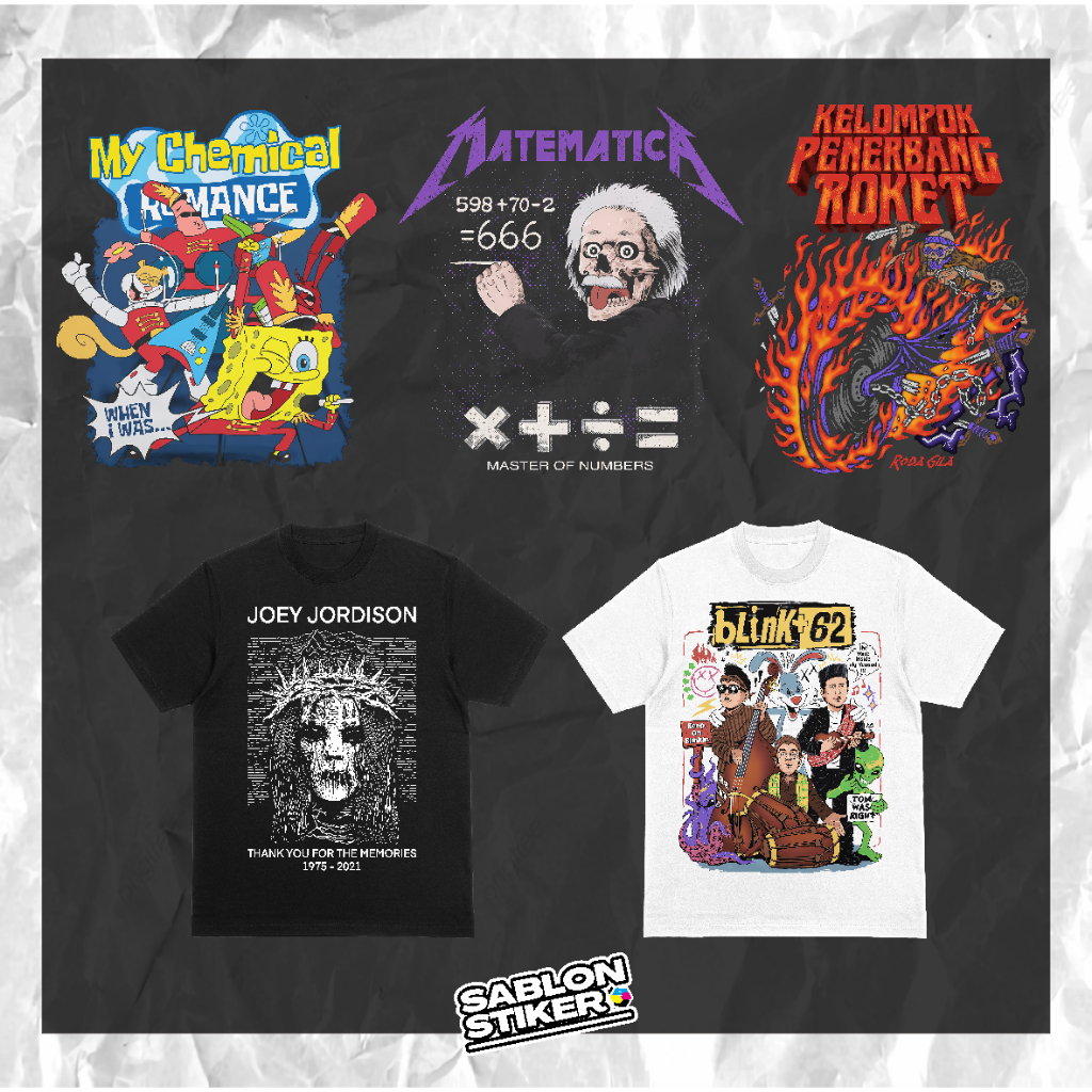 

SABLON STIKER PRINTING DTF 29cm TEMA ROCK BAND VOL.27