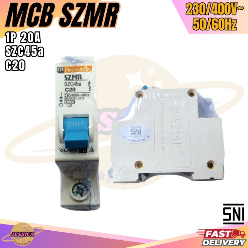 MCB SZMR 20A/20 Ampere Listrik PLN/Ampere Pemutus Arus Listrik/MCB SZMR 20 Ampere/Pemutus Arus Listr