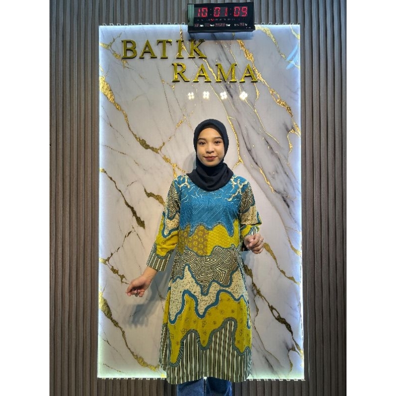 Tunik Batik Wanita Motif PRABU Bahan katun SOLO By BATIKRAMA