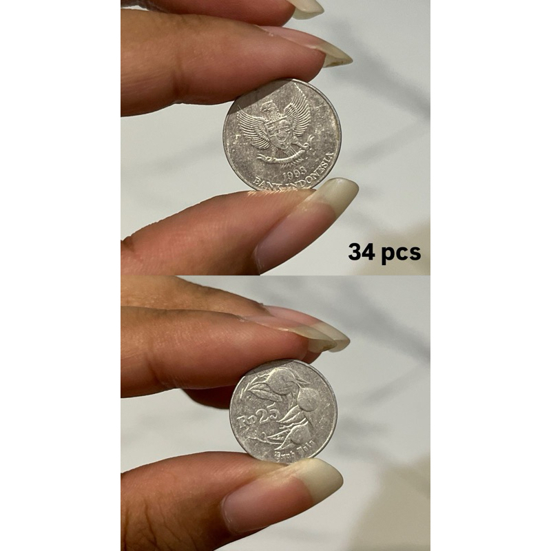 UANG KOIN KUNO 25 rupiah BUAH PALA tahun 1993
