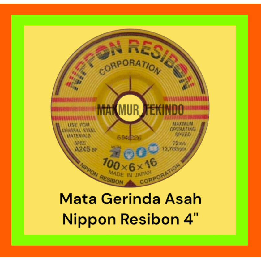 Gerinda Poles Nippon Resibon  4 inch# Grinding Wheel  Nippon Resibon 4 inch # Batu Asah Nippon Resib