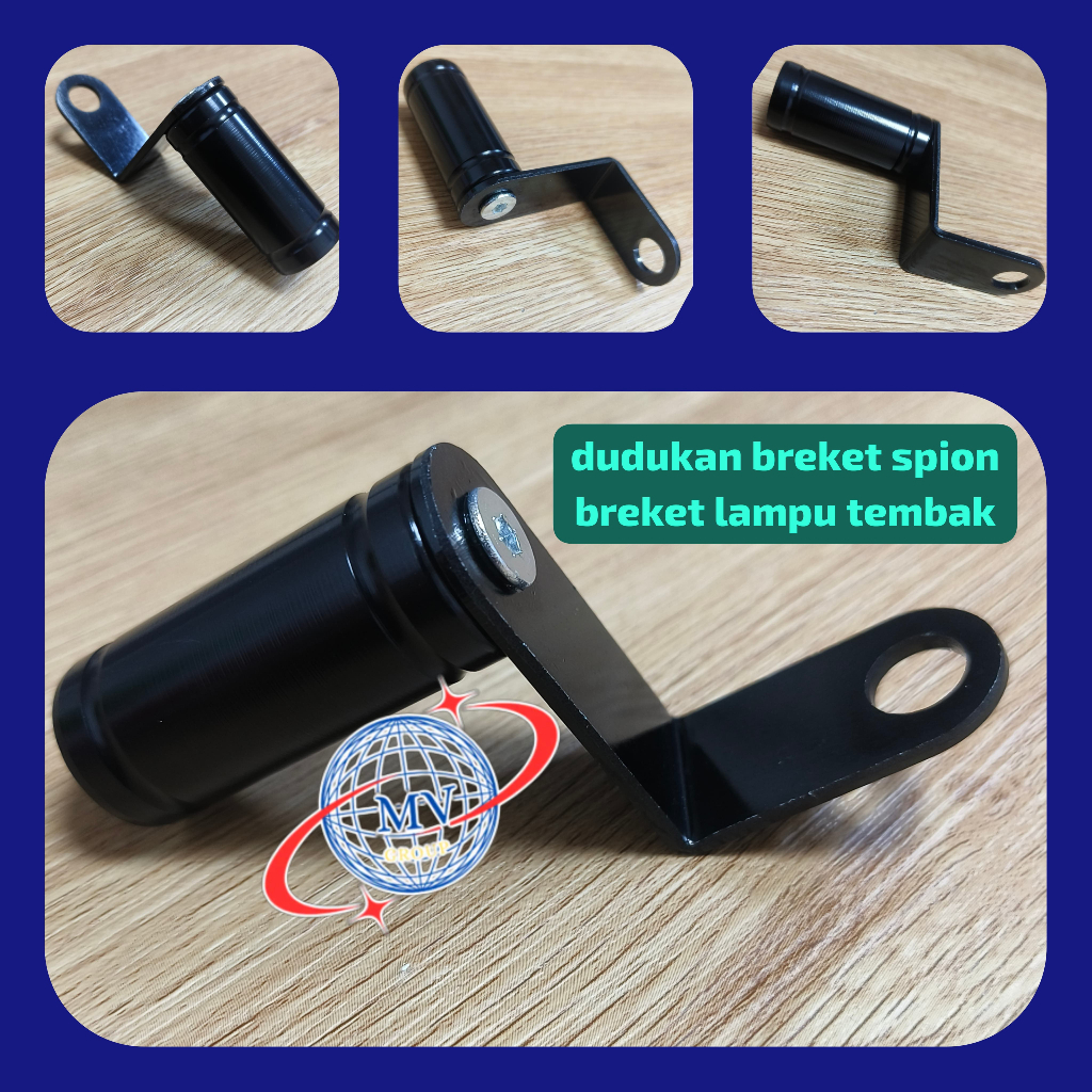 Bracket Lampu tembak hitam / Breket Spion hitam / Breket Dudukan Lampu Tembak di Pasang di Spion