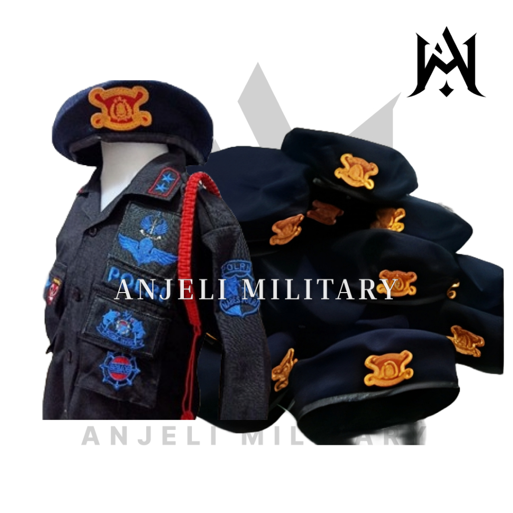 ANJELI MILITARY - Topi Baret Brimob Anak/Brimob/Topi Baret/TopiAnak