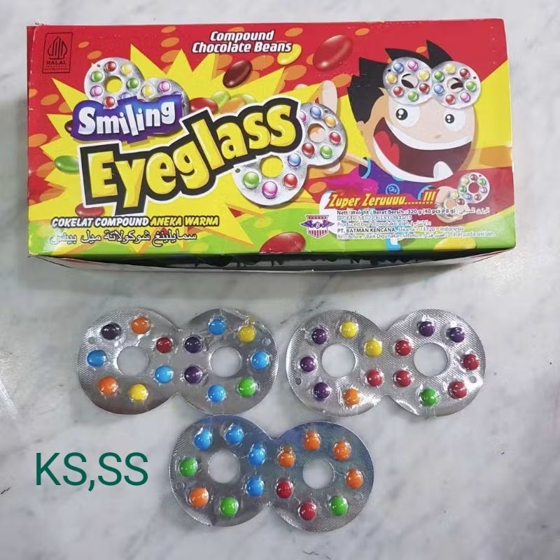 

KS - 1 Pack Smiling Eyeglass isi 40 / Coklat Kacamata / Permen Coklat Kacamata