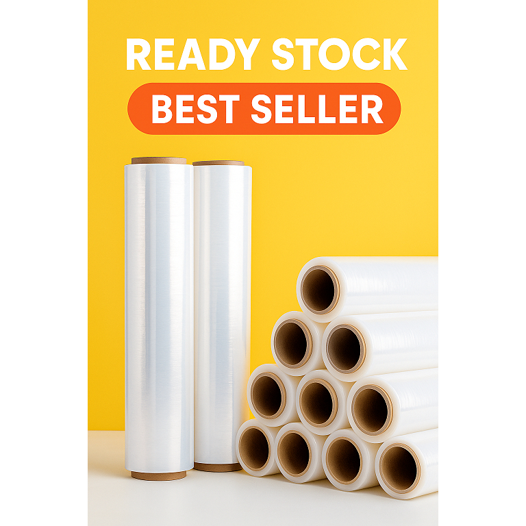 PLASTIK WRAPPING STRETCH FILM PLASTIK WRAP PLASTIK PEMBUNGKUS PAKET PLASTIK PARCEL LEBARAN 50CM