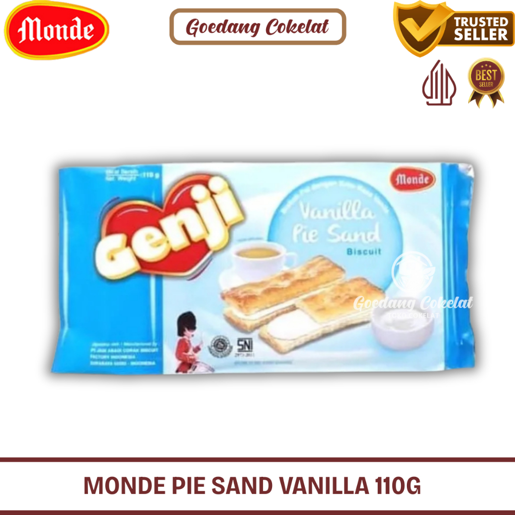 

Monde Genji Chocolate Coklat Vanila Pie Sand 110 gram