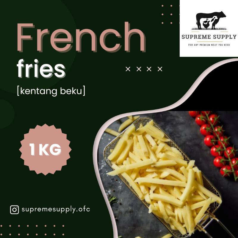 

PREMIUM French Fries 1 kg | Fresh Halal Organic Kentang Goreng Beku Segar Frozen