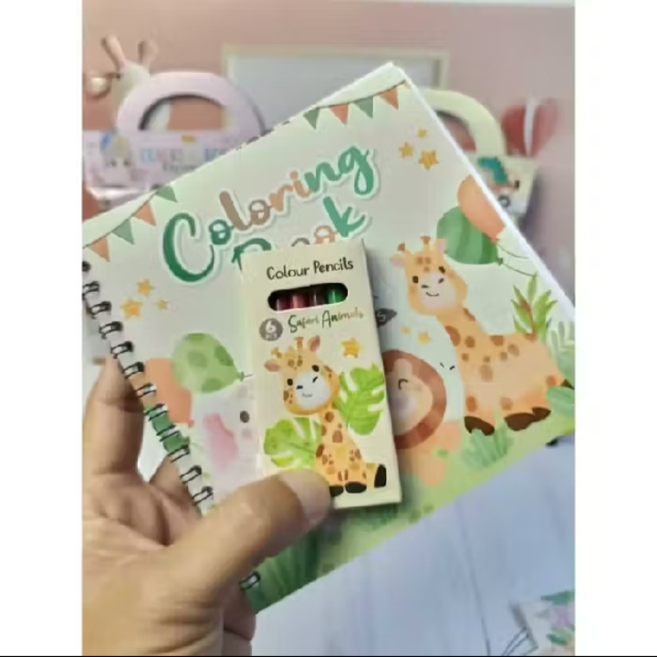 Mainan edukasi - Paket Buku Mewarnai satu set buku mewarnai plus pencil warna bisa buat kado bingkis