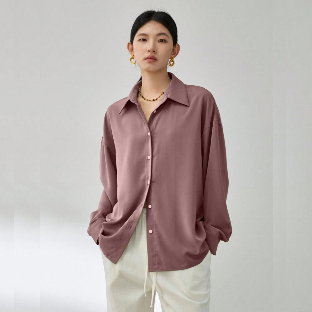 INEI - Kemeja Oversize Wanita Mocca