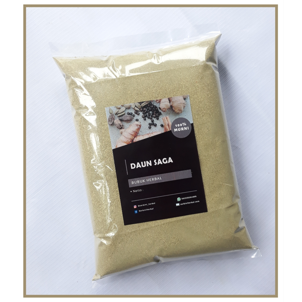 

Daun Saga Bubuk 100 gram / 250 gram / Serbuk Biji Daun Saga Garansi Terjamin 100% Asli Murni / Simplisia Kering Daun Saga / Bahan Ekstrak Daun Saga Premium / Jamu Herbal Daun Saga Tradisional Tanpa Bahan Pengawet