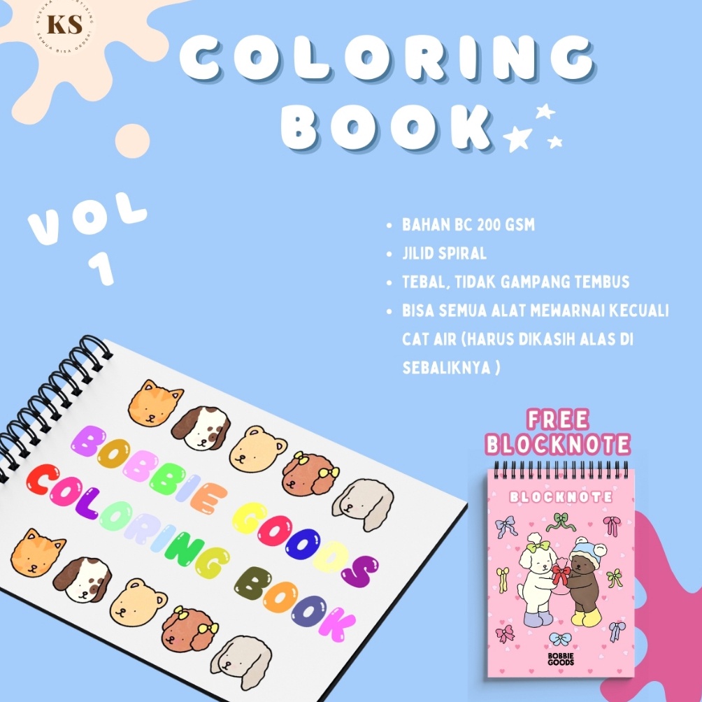 

Bobbies Goods Vol 1 Coloring Book Buku Mewarnai Anak Remaja Dewasa Aesthetic Kertas Tebal KODE I5R3