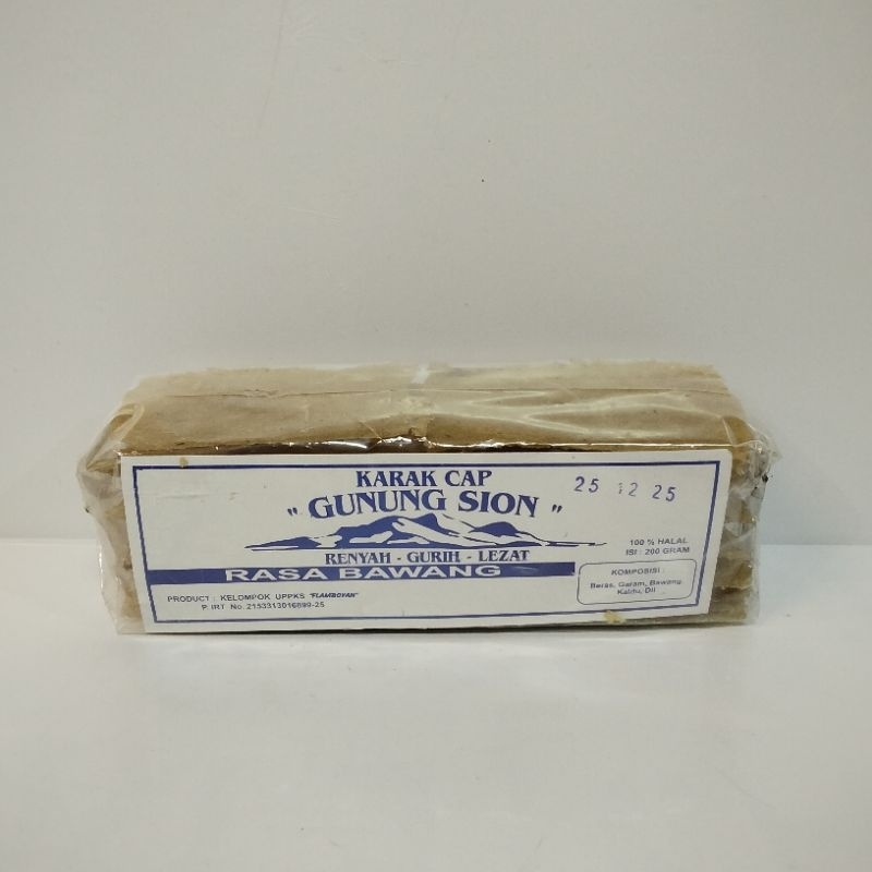 

Karak solo mentah cap gunung Sion rasa bawang