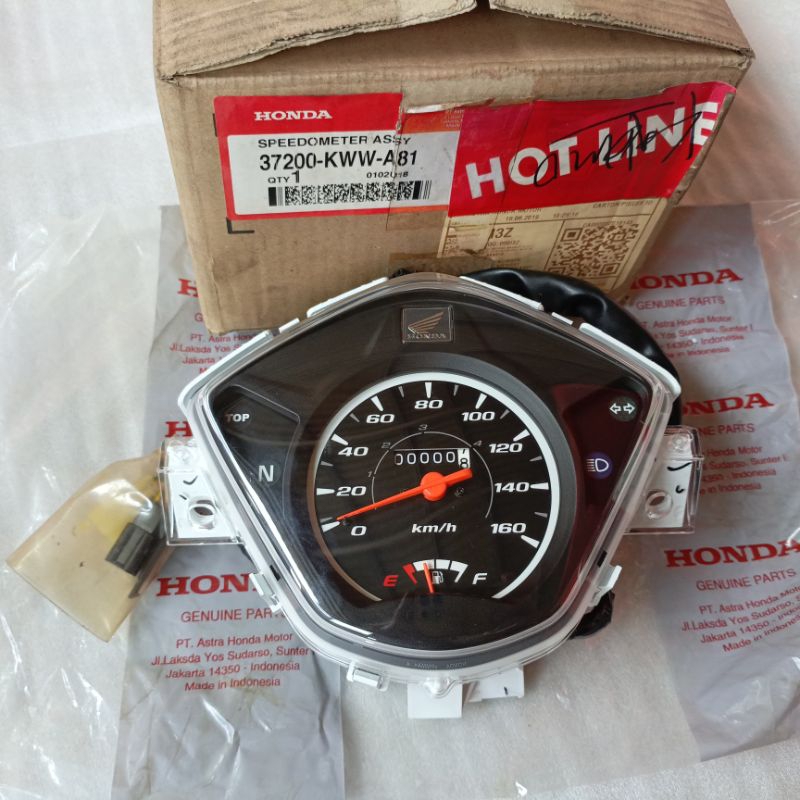 SPEEDOMETER ASSY KILOMETER HONDA REVO FIT 2010-2014 ORIGINAL 37200-KWW-81