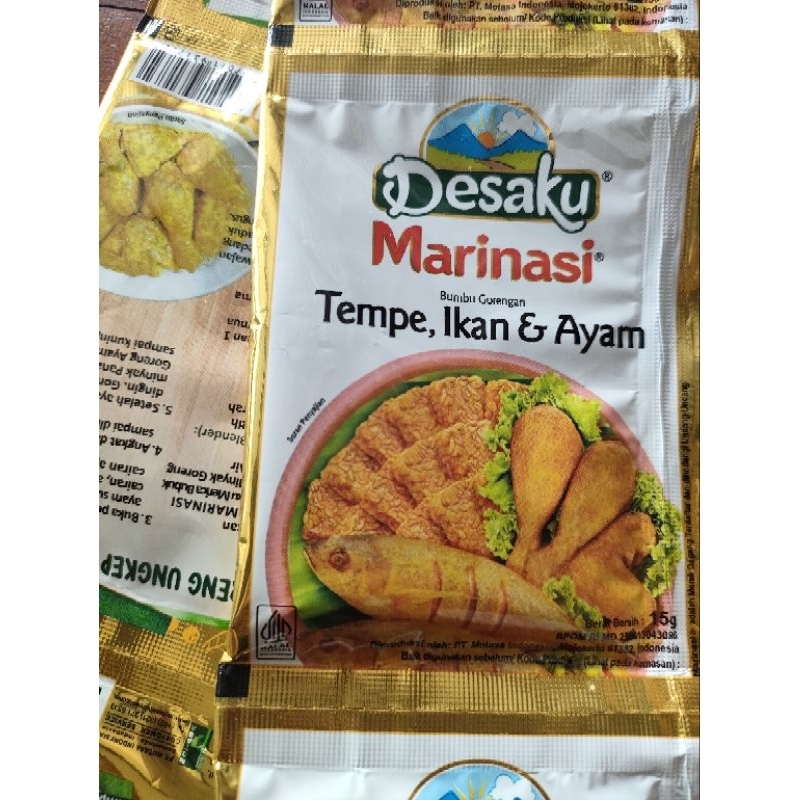 

desaku marinasi tempe, ikan & ayam rempah alami praktis 12sachet x 15gr