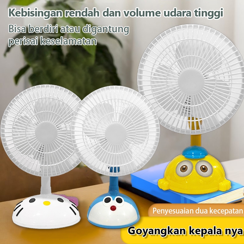 XIENMIE Kipas Angin Listrik Karakter Wall Fan Mini Kipas Angin Meja diputar 90