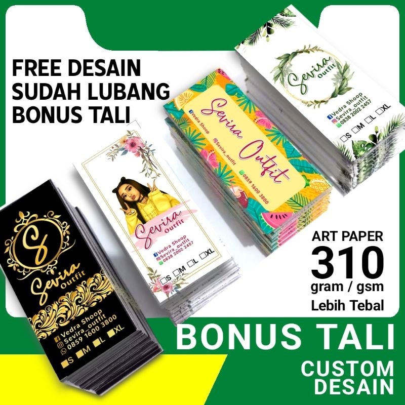 

custom hang tag label baju custom desain bonus tali free desain bandrol baju cetak tag label baju murah hantag hijab handtag lebel price tag name tag souvenir lebel harga kertas merk baju custom tebal 310 gram gsm aksesoris label buket flower tag