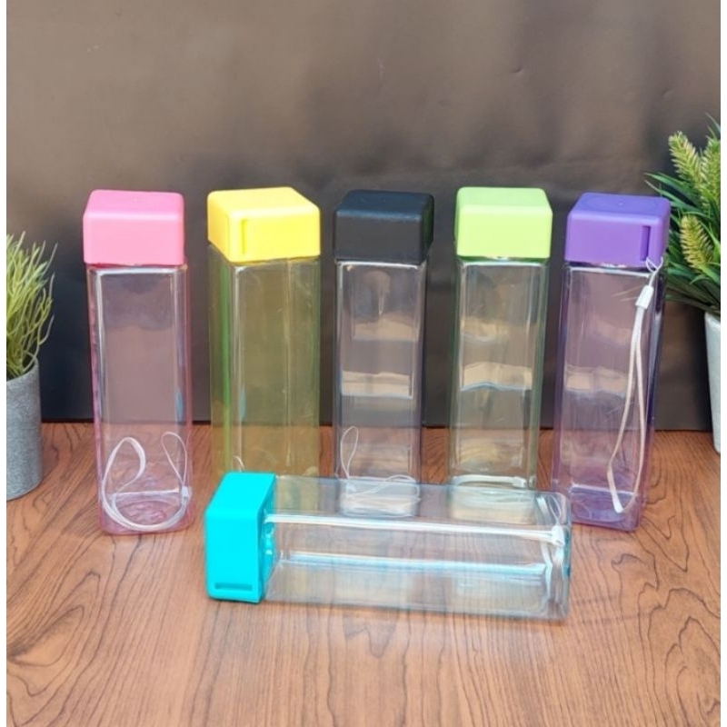 B (B189) MY BOTTLE KOTAK / BOTOL MINUM KOTAK PLASTIK POLOS