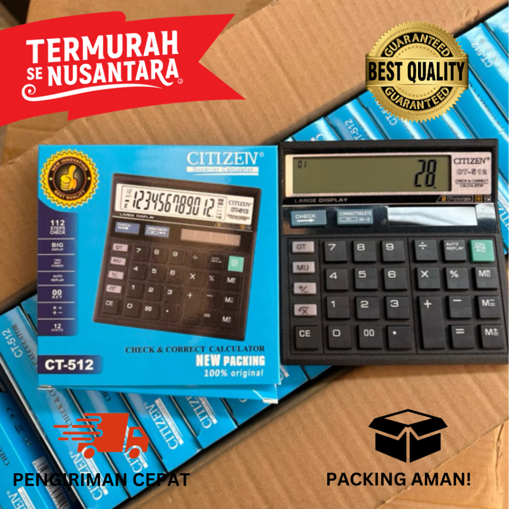 

CITIZEN CT 512 Kalkulator 12 Digit Calculator Murah - Kalkulator Kantor Kalkulator Dagang - Kalkulator Sedang Alat Hitung