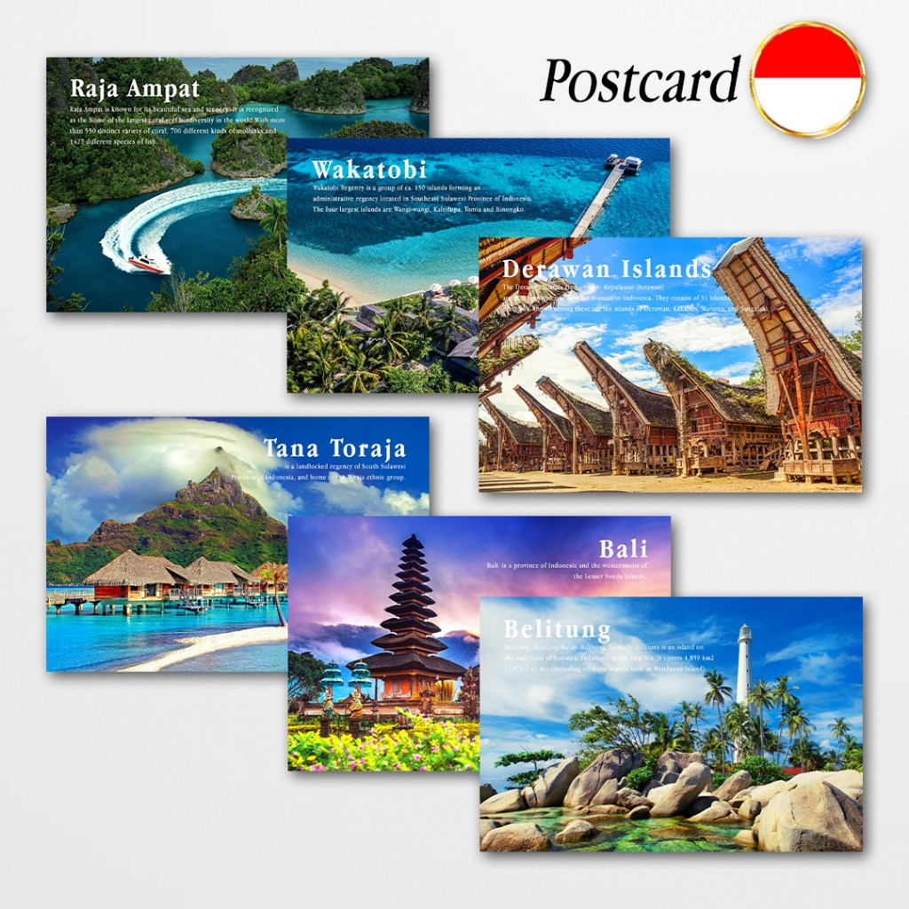 

[READY STOCK] Postcard Indonesia | Kartu Pos Indonesia | Bromo | Bali | Wakatobi | Raja Ampat | Derawan | Prambanan | Danau Toba | Labuan Bajo