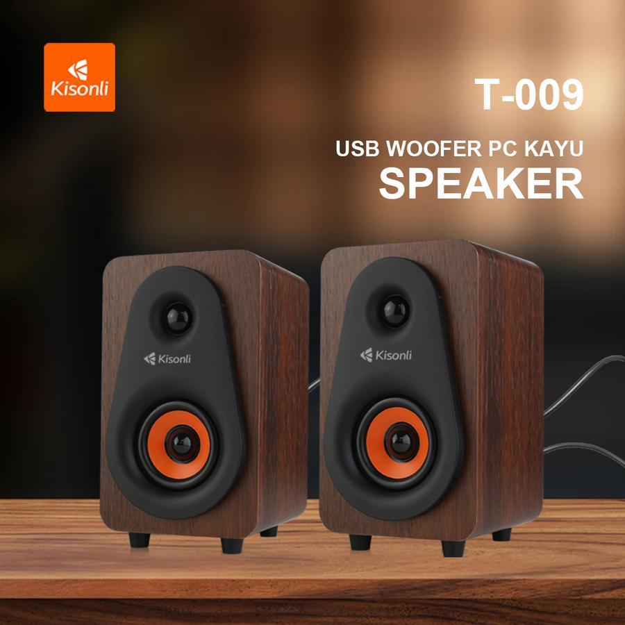 KISONLI Speaker Komputer/Laptop Motif Kayu T-009 -05304