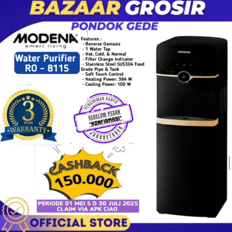 MODENA WATER PURIFIER RO8115 / RO 8115 / RO-8115 IGIENICO REVERSE OSMOSIS