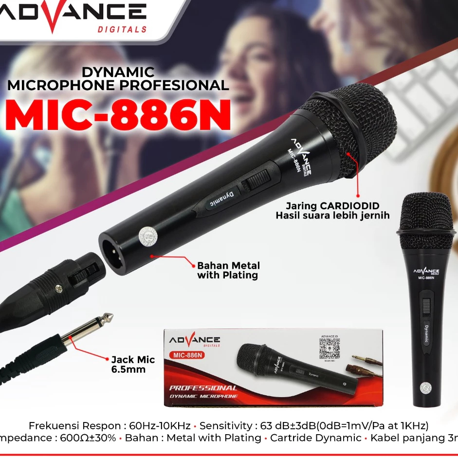 Advance MIC886 Mic Karaoke Kabel Microphone