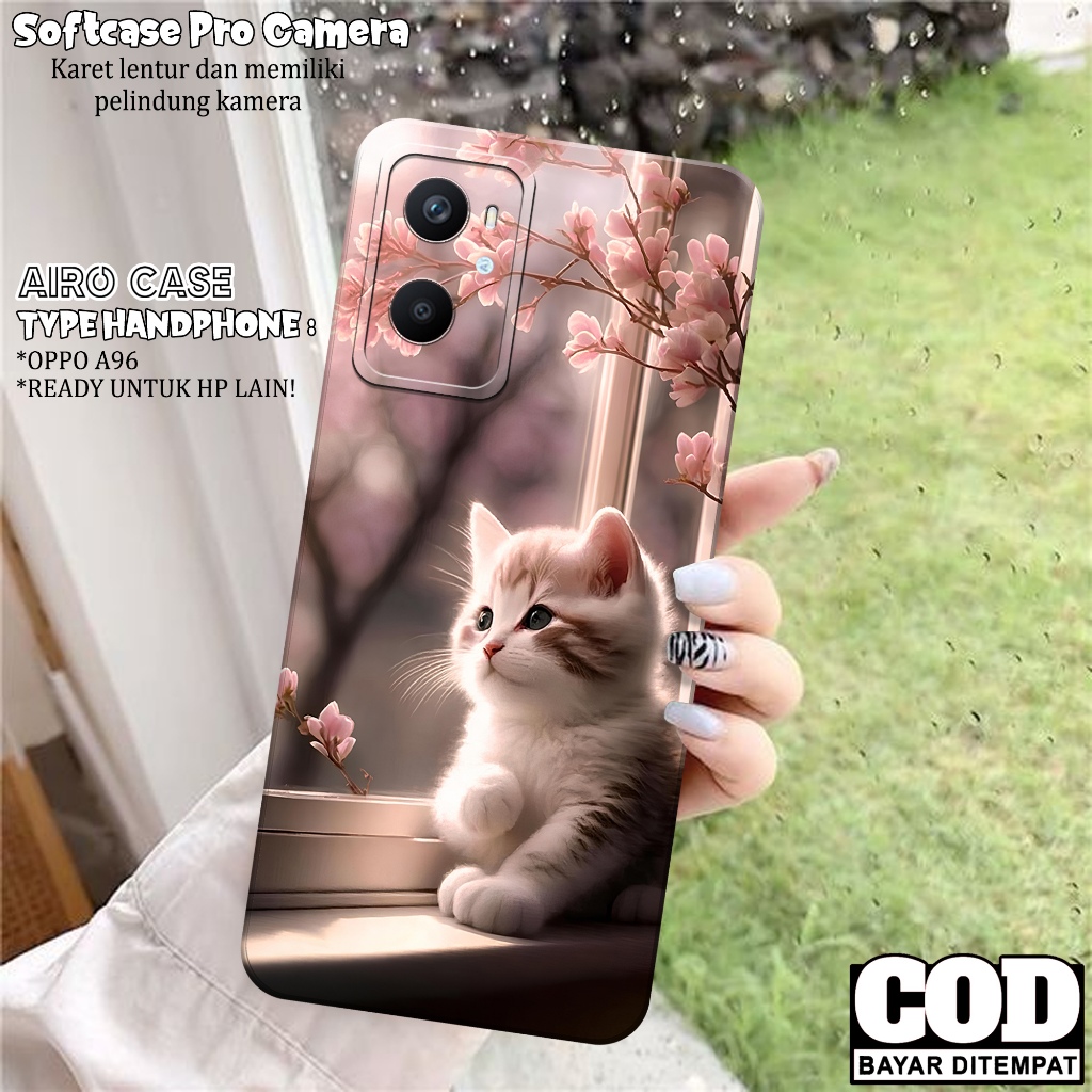 Case OPPO A96 - Softcase OPPO A96 - Fashion Case KUCING - Casing OPPO A96 - Softcase Pro Camera - Tp