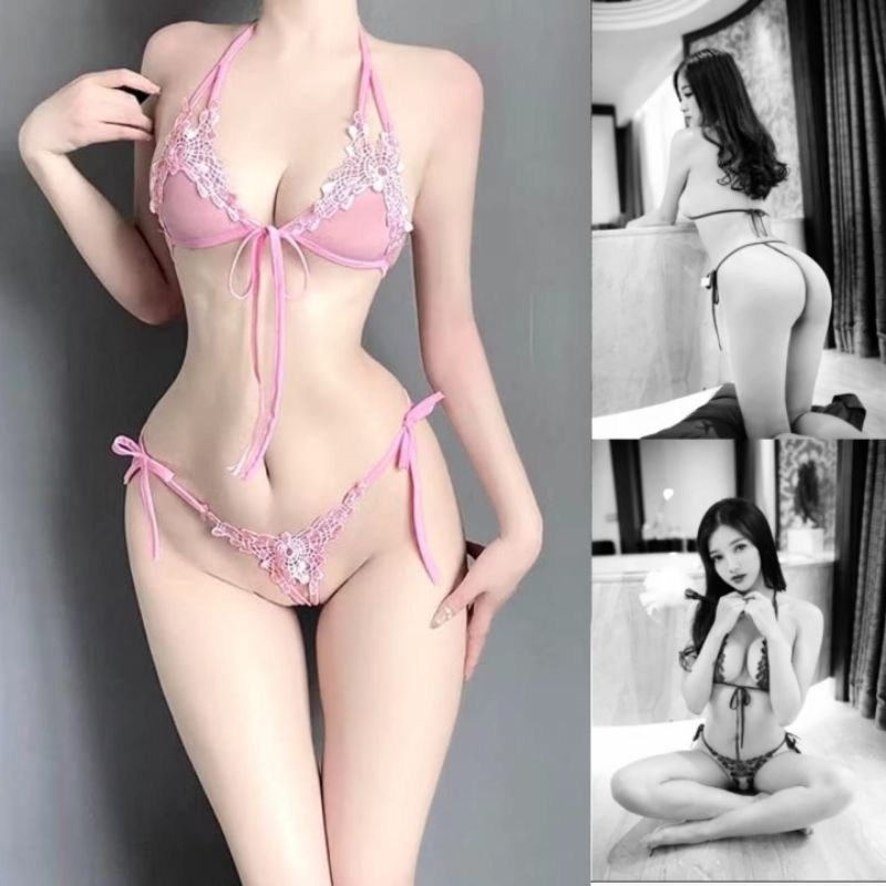 SEXY LINGERIE BIKINI SET BRA GSTRING TA032PK Pink