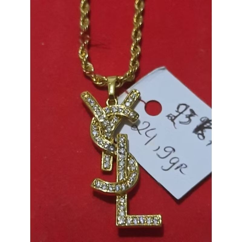kalung panjang dan liontin gold plated 23k jw