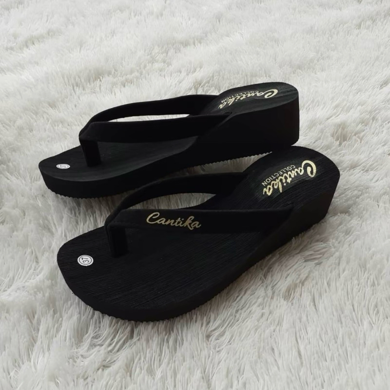 Sandal Jepit Wedges Wanita Dewasa Cantika Terbaru